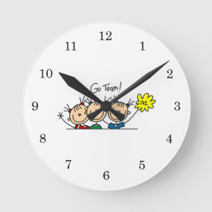 Go Team Cheerleaders T-shirts and Gifts Round Clock