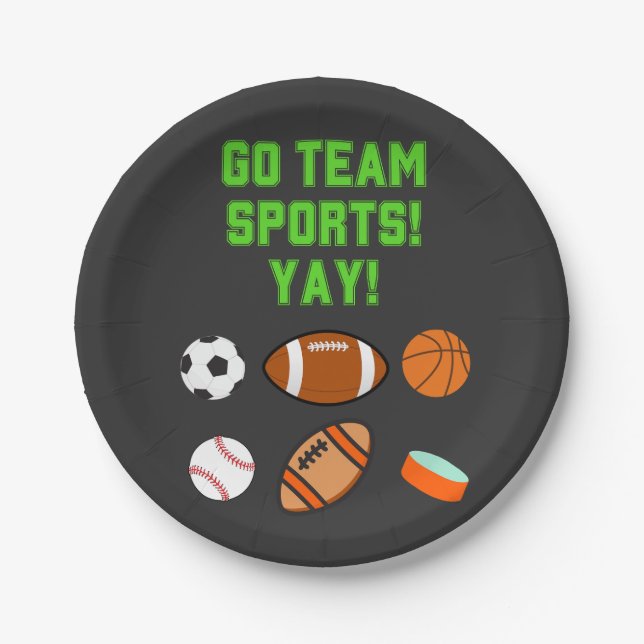 Go Team Sports Yay! Paper Plate (Front)