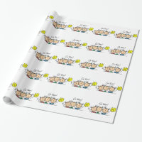Go Team Stick Figure Cheerleader Wrapping Paper