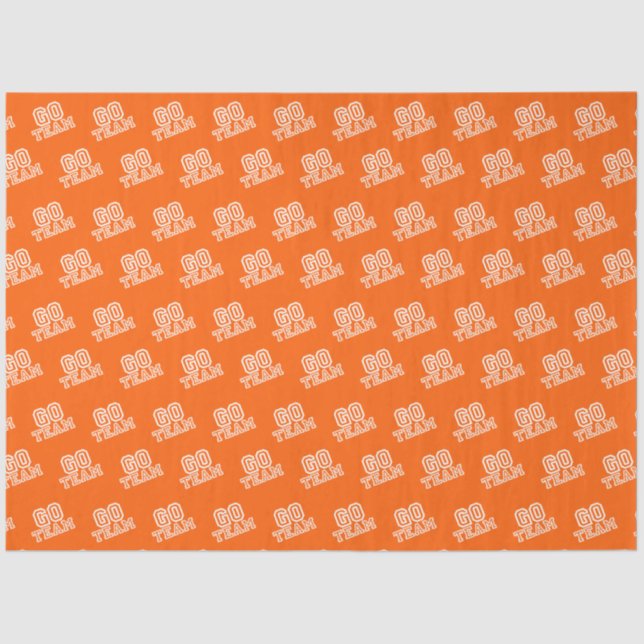 Go Team Word Art in Orange Tissue Paper (Front)