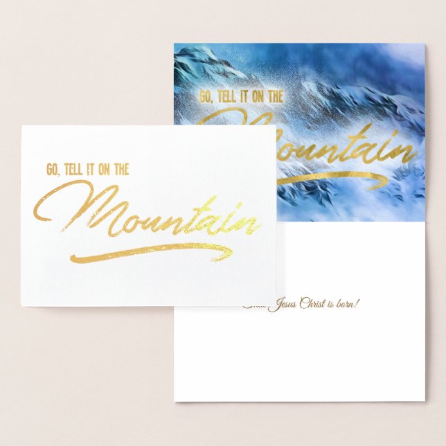 Go Tell it On the Mountain Christian Christmas Foil Card (Display)