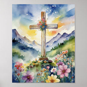 Go Tell It on the Mountain, Christian Watercolor Poster