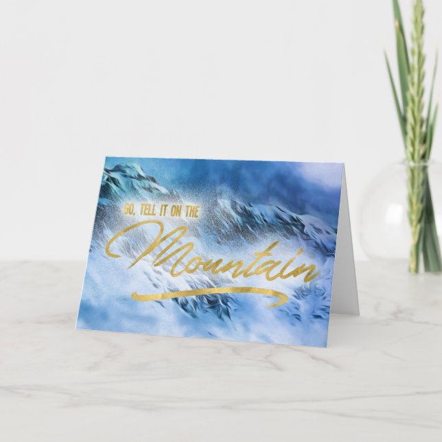 Go Tell it On the Mountain Religious Christmas Holiday Card (Front)