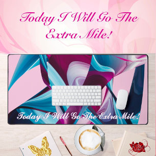 Go The Extra Mile! Motivational Inspired Abstract  Desk Mat