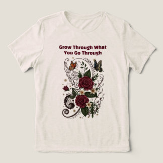 "Go Through" Inspirational Floral Women's T-Shirt Tri-Blend Shirt