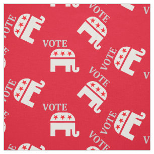 Go to election Vote. Republican Party Elephant Red Fabric