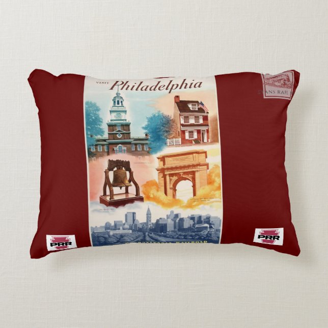 Go to Philadelphia on The PRR     Decorative Cushion (Front)