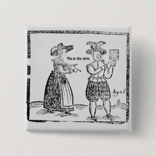 Go to the Wars, illustration from a pamphlet showi 15 Cm Square Badge