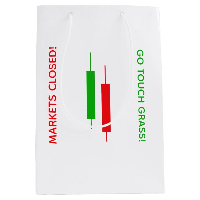Go touch grass medium gift bag (Front)