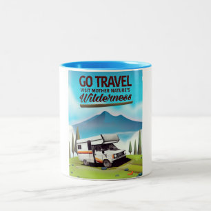 Go Travel, Visit mother natures Wilderness RV. Two-Tone Coffee Mug