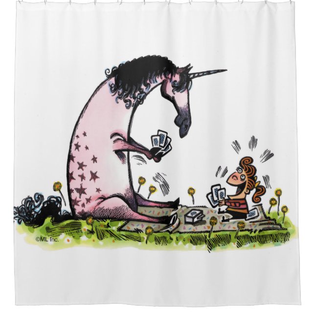 Go Unicorn Shower Curtain (Front)