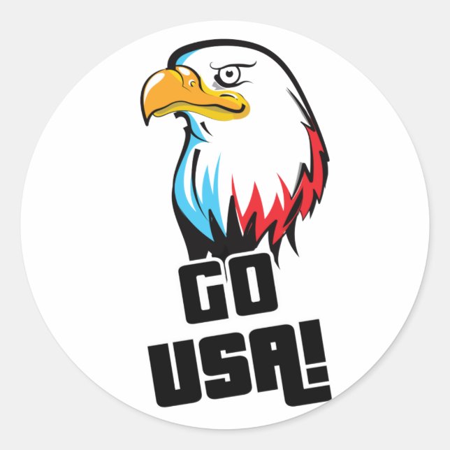 Go USA! american Eagle Classic Round Sticker (Front)