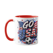 Go USA Patriotic Soccer Fan Mug | American Fla