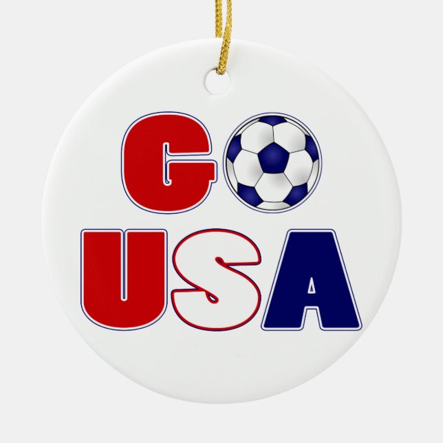 Go USA Soccer Ceramic Tree Decoration (Front)