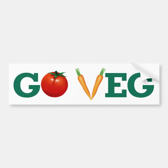 Go Veg Bumper Sticker (Front)