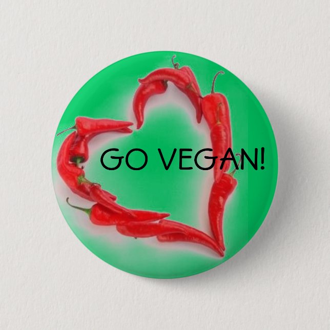 Go Vegan! 6 Cm Round Badge (Front)