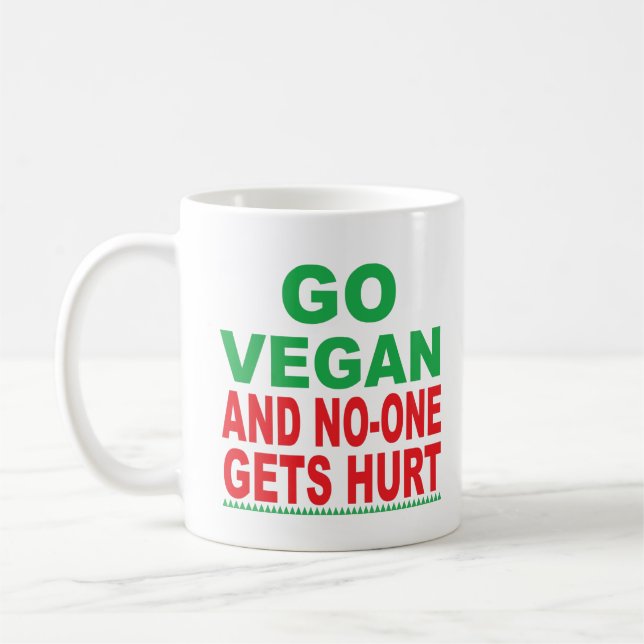 Go Vegan And No-One Gets Hurt Coffee Mug (Left)