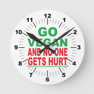 Go Vegan And No-One Gets Hurt Round Clock
