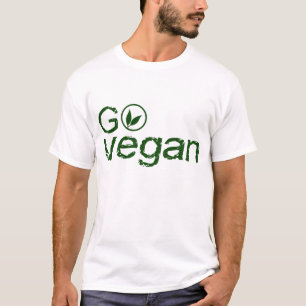 Go Vegan - basic white T-shirt