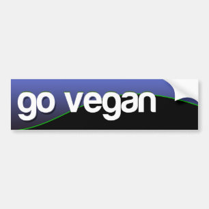 GO VEGAN - blue Bumper Sticker