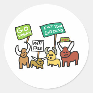 Go Vegan Classic Round Sticker