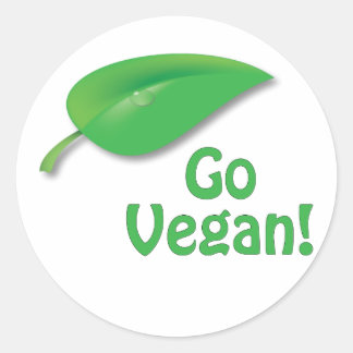 Go Vegan! Classic Round Sticker