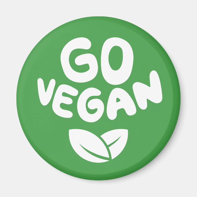 Go Vegan Green Magnet (Front)