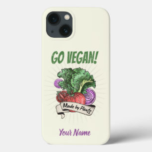 Go Vegan Made by Plants veggie vintage vegetarians iPhone 13 Case