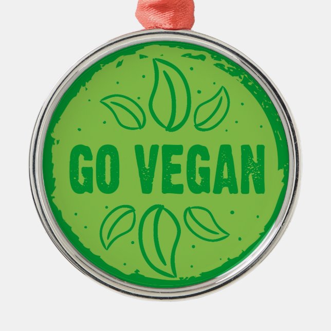 Go Vegan Metal Ornament (Front)