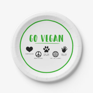 Go Vegan Paper Plate