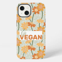 Go vegan! Pretty retro muted 1970s flowers