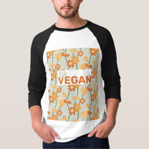 Go Vegan! Pretty retro muted 1970s flowers T-Shirt