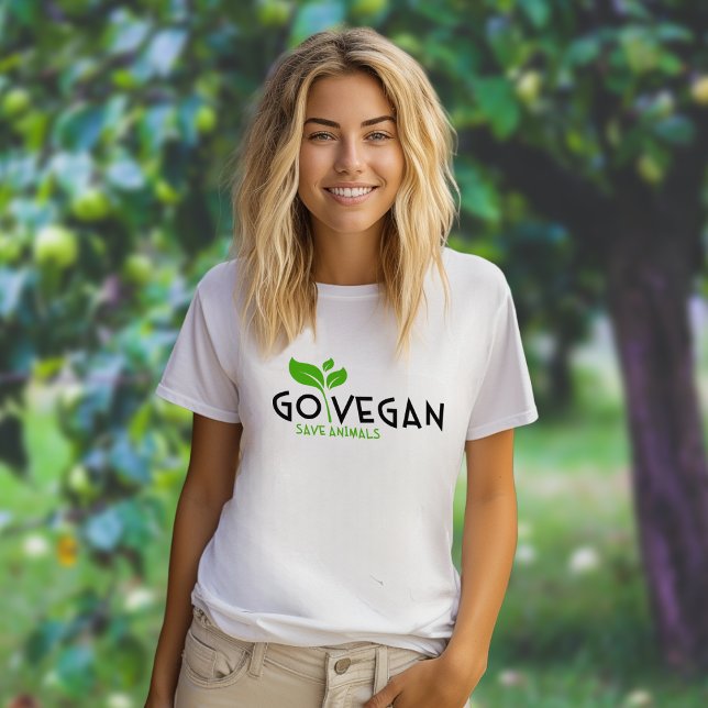 Go Vegan, Save Animals, Green Activism T-Shirt (Creator Uploaded)