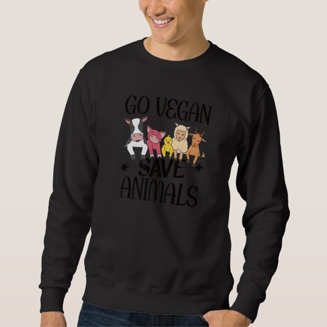 Go Vegan Save Animals Premium Sweatshirt (Front)