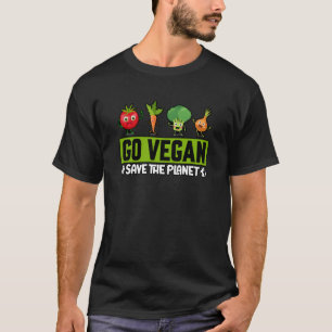 Go Vegan Save the Planet Saying T-Shirt