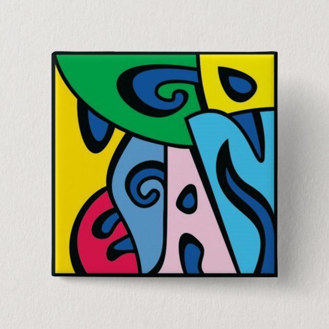 GO VEGAN - Style 1 15 Cm Square Badge (Front)