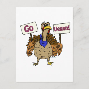 Go Vegan - Talking Turkey Postcard