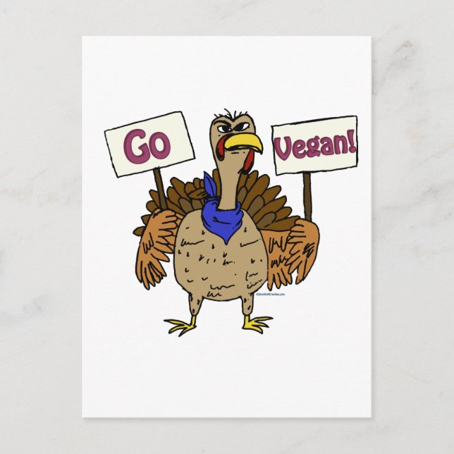 Go Vegan - Talking Turkey Postcard (Front)