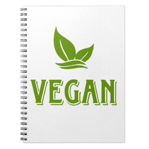Go Vegan, vegan, veggie, vegetarian, Notebook