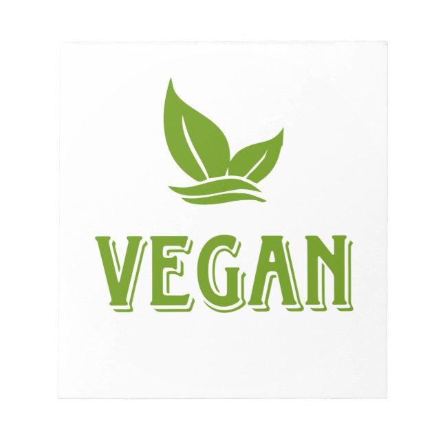Go Vegan, vegan, veggie, vegetarian, Notepad (Front)