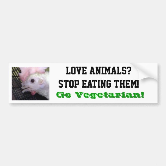 Go Vegetarian Hen Bumper Sticker (Front)