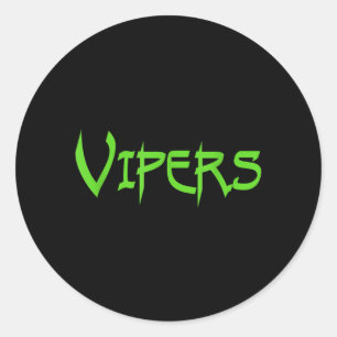 Go Vipers Football Baseball Basball Cheer Team Fan Classic Round Sticker
