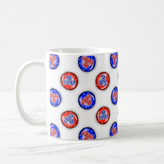 Go Vote Pins Coffee Mug (Left)
