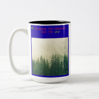 🌳 GO WHERE THE BRANCHES TAKE YOU 🍃 Two-Tone COFFEE MUG