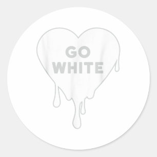 Go White - White Team, Colour War, Camp, Dripping Classic Round Sticker