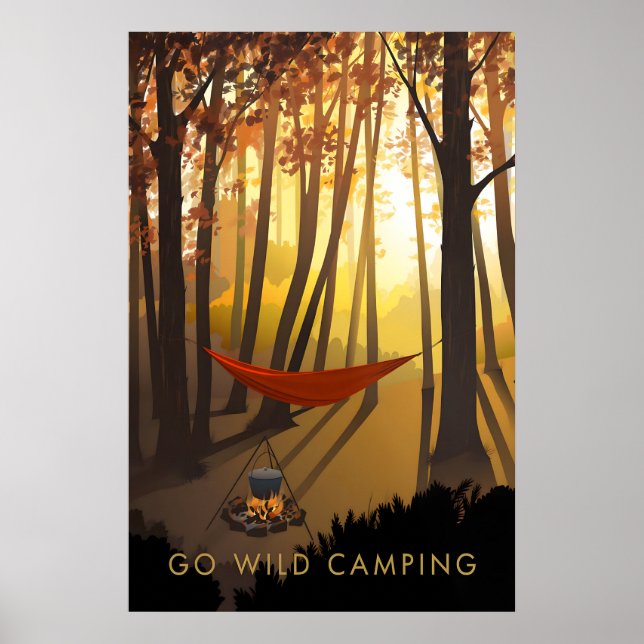 Go Wild Camping Travel Poster (Front)