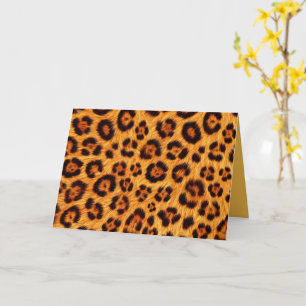 Go Wild Leopard Print Gold Orange Amber Fur Look Card