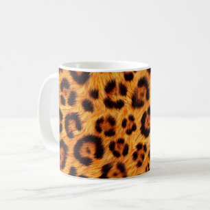 Go Wild Leopard Print Gold Orange Amber Fur Look Coffee Mug