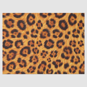 Go Wild Leopard Print Gold Orange Amber Fur Look Tissue Paper