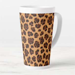 Go Wild Leopard Print Gold Tan Orange Fur Look Latte Mug